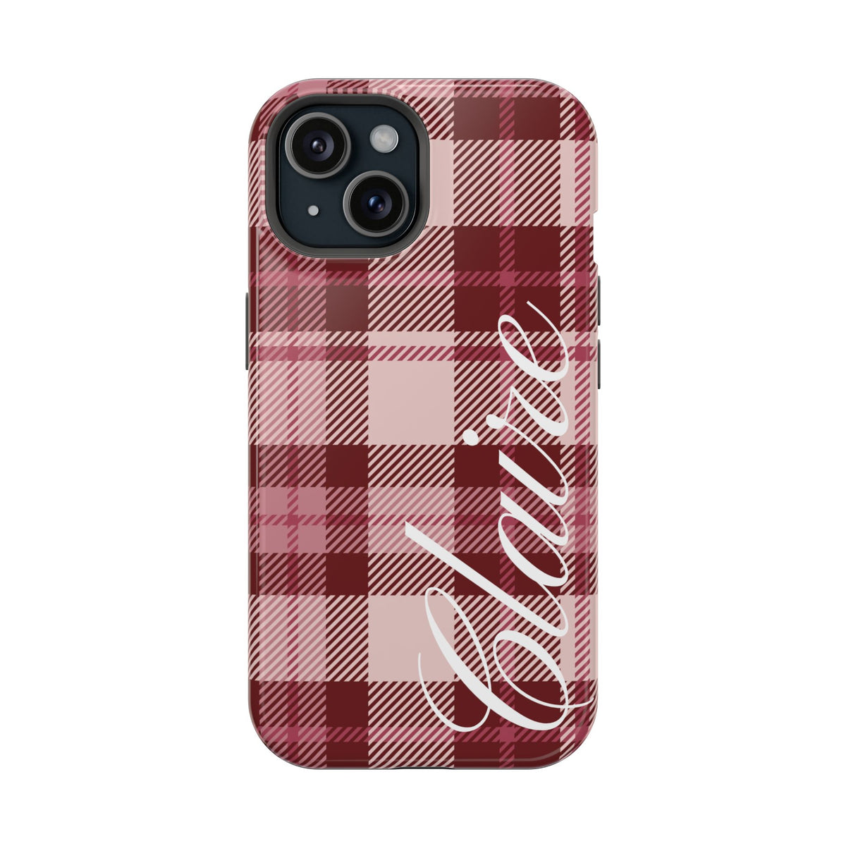 Custom Burgundy Plaid iPhone Case