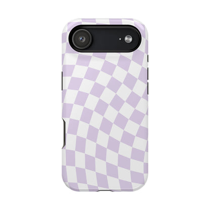 Purple Wavy Checkered iPhone Case