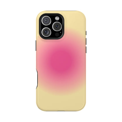 Hot Pink & Yellow Aura iPhone Case