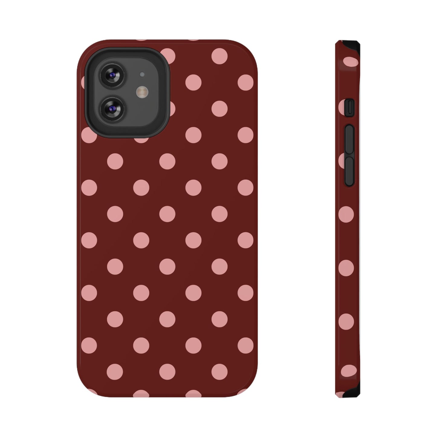 Maroon Polka Dots iPhone Case