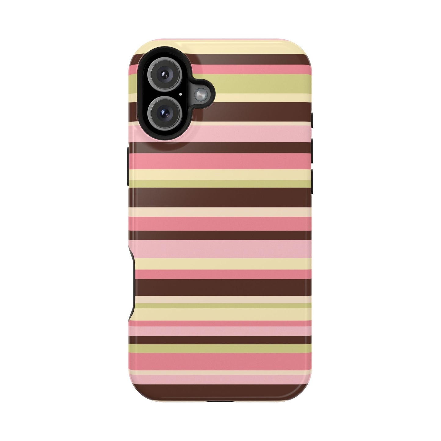 Strawberry Matcha Stripes iPhone Case