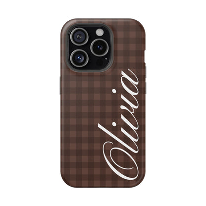 Custom Brown Gingham iPhone Case
