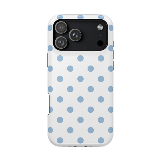 Blue Clouds Polka Dots iPhone Case