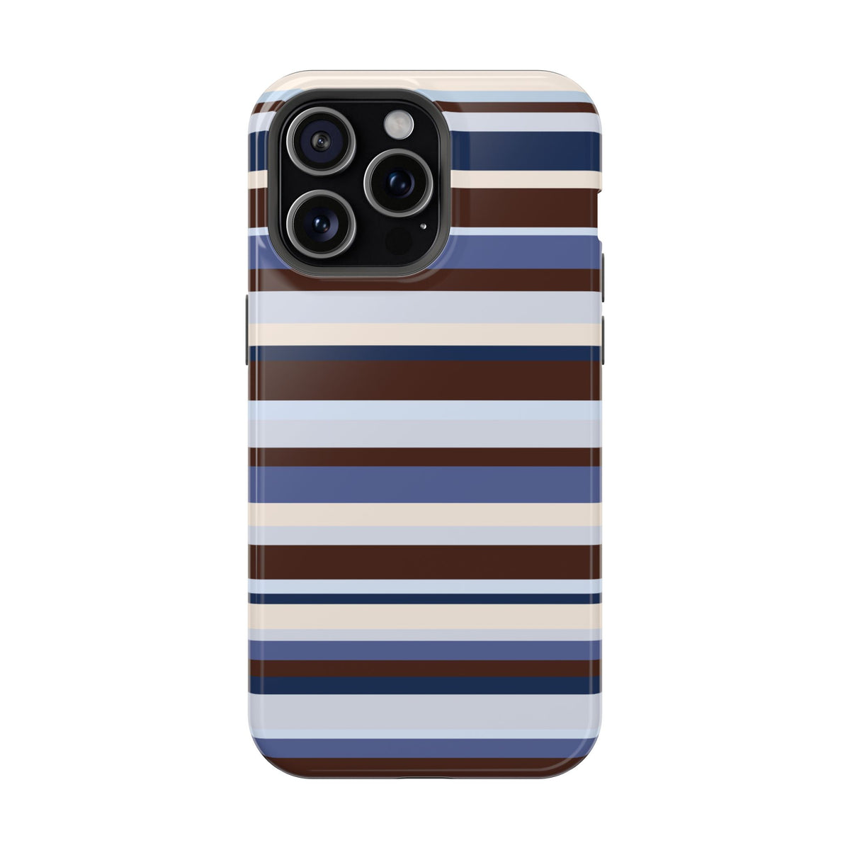 Blueberry Mocha Stripes iPhone Case