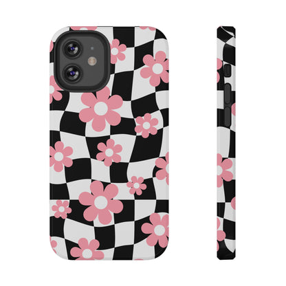 Floral Wavy Checkered iPhone Case from Stella Cases
