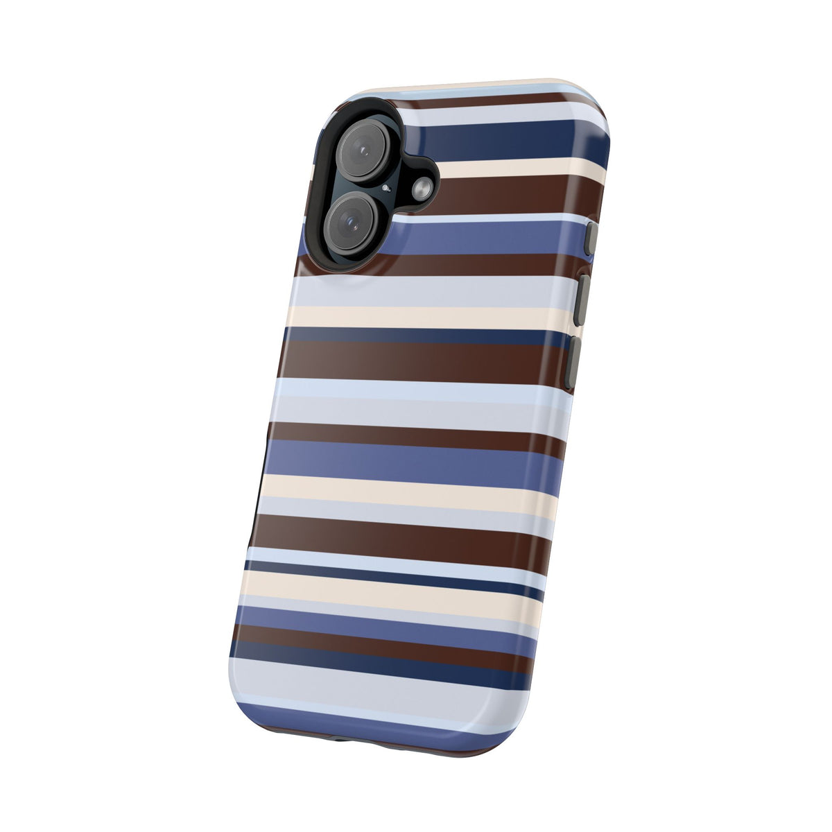 Blueberry Mocha Stripes iPhone Case