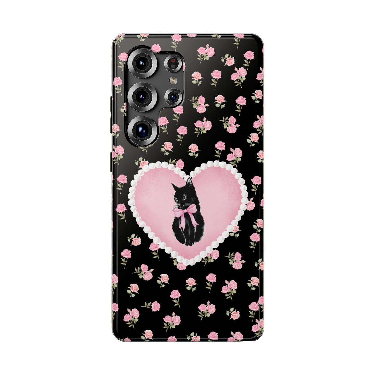 Black Féline Roses Samsung Case