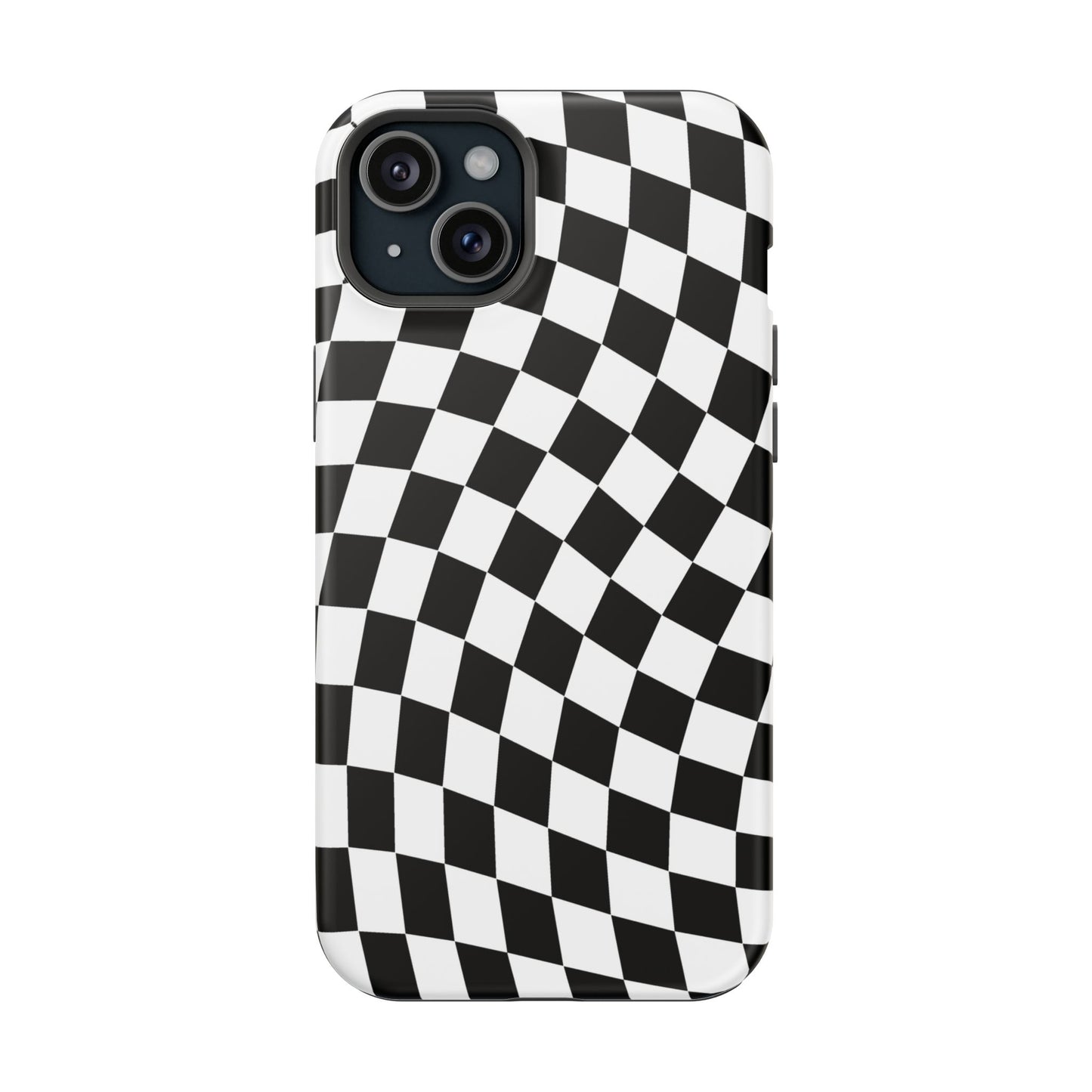 Black Wavy Checkered iPhone Case