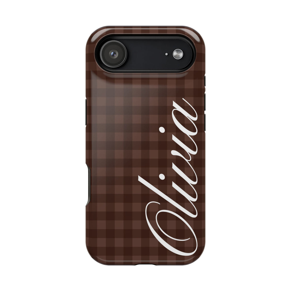 Custom Brown Gingham iPhone Case