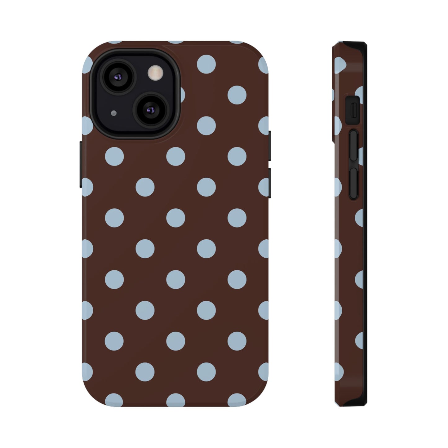 Blue Latte Polka Dots iPhone Case