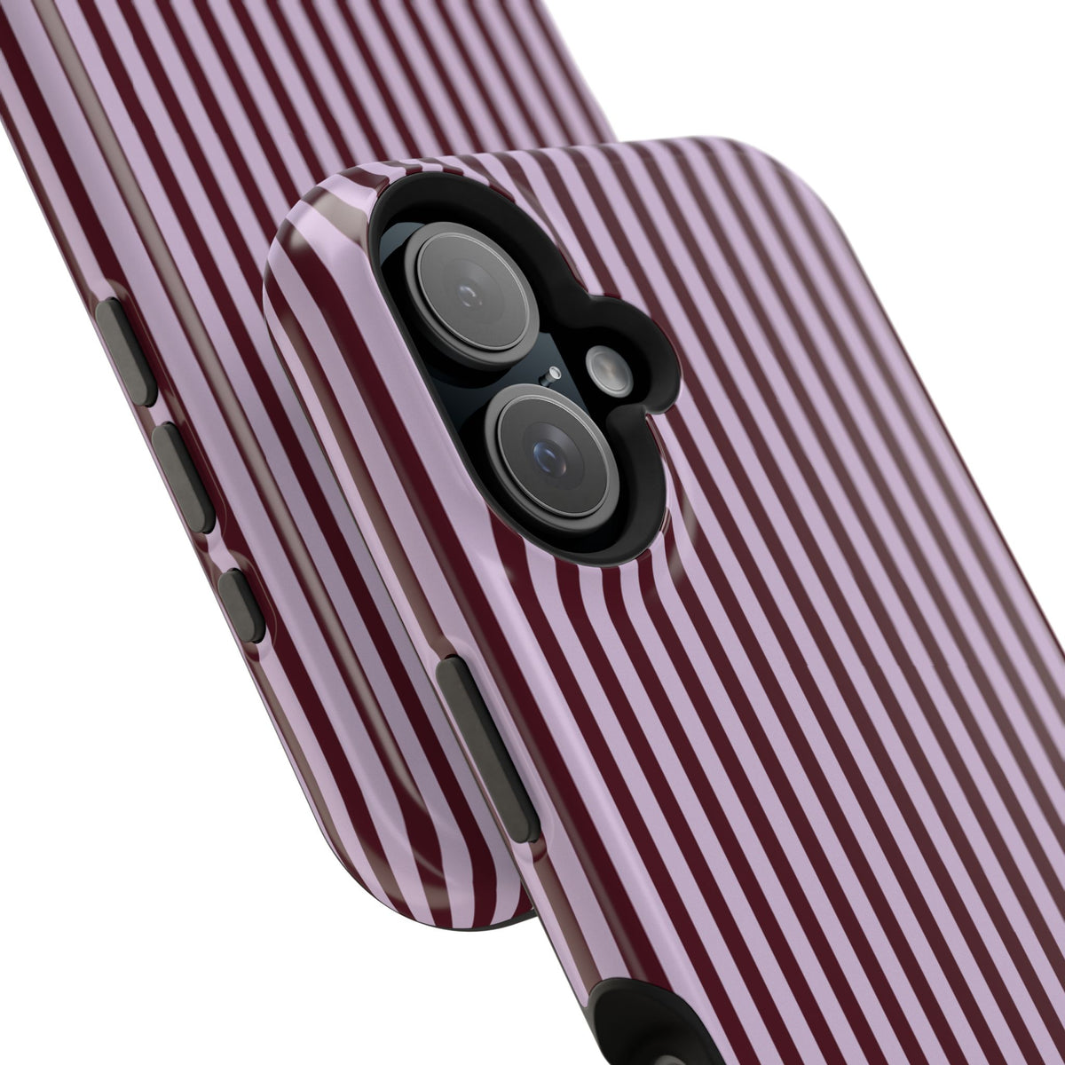 Burgundy & Violet Pinstripes iPhone Case