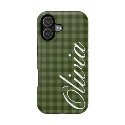 Custom Green Gingham iPhone Case