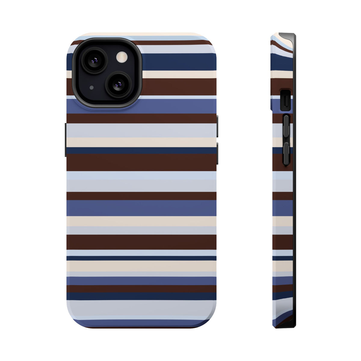 Blueberry Mocha Stripes iPhone Case