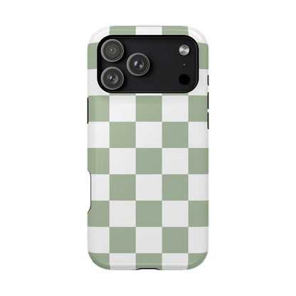 Sage Green Checkered iPhone Case
