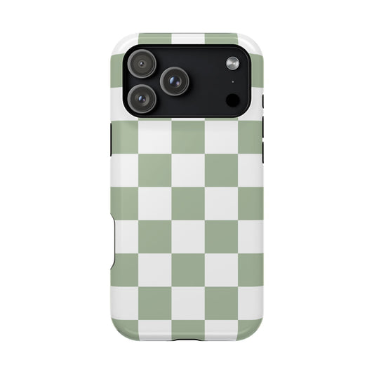 Sage Green Checkered iPhone Case