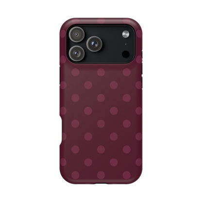 Plum Polka Dots iPhone Case