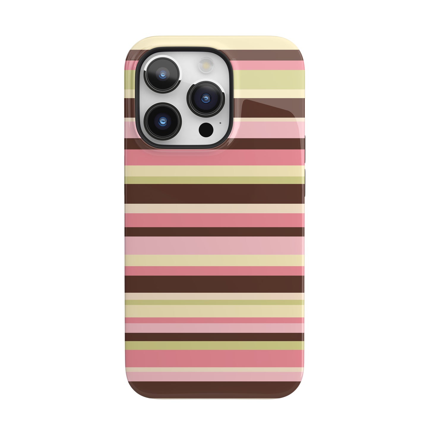 Strawberry Matcha Stripes iPhone Case