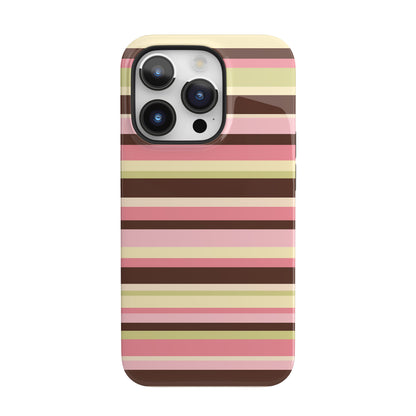 Strawberry Matcha Stripes iPhone Case