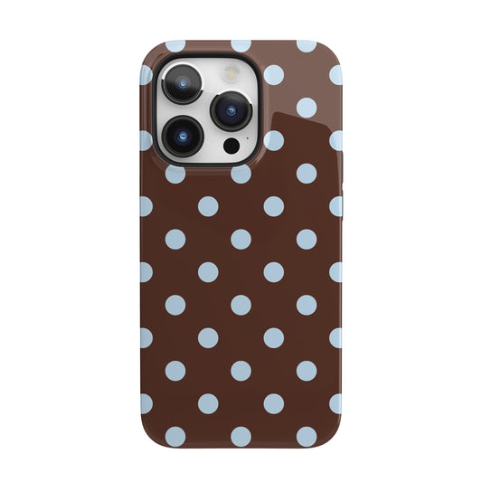 Blue Latte Polka Dots iPhone Case
