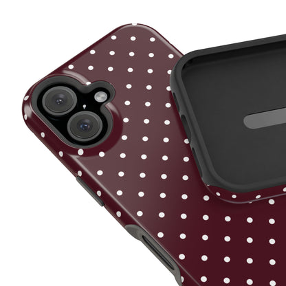 Burgundy Mini Dots iPhone Case