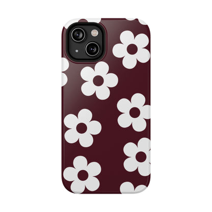 Burgundy Flowers iPhone Case