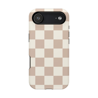 Neutral Checkered iPhone Case
