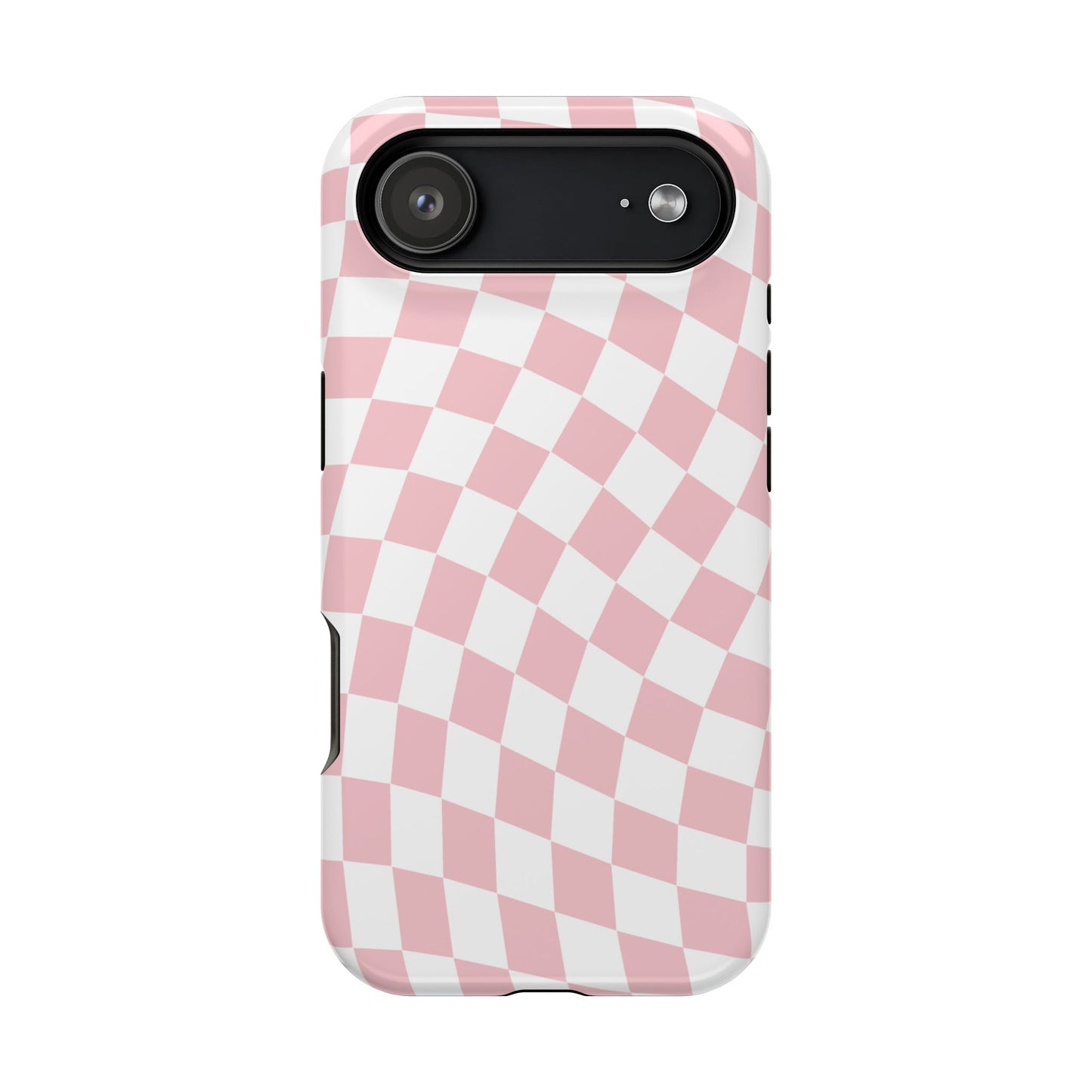 Pink Wavy Checkered iPhone Case