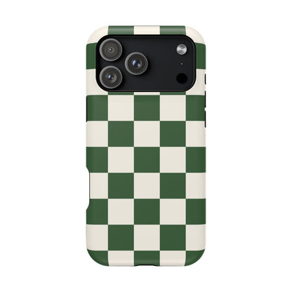 Green Checkered iPhone Case