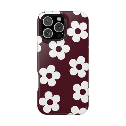 Burgundy Flowers iPhone Case
