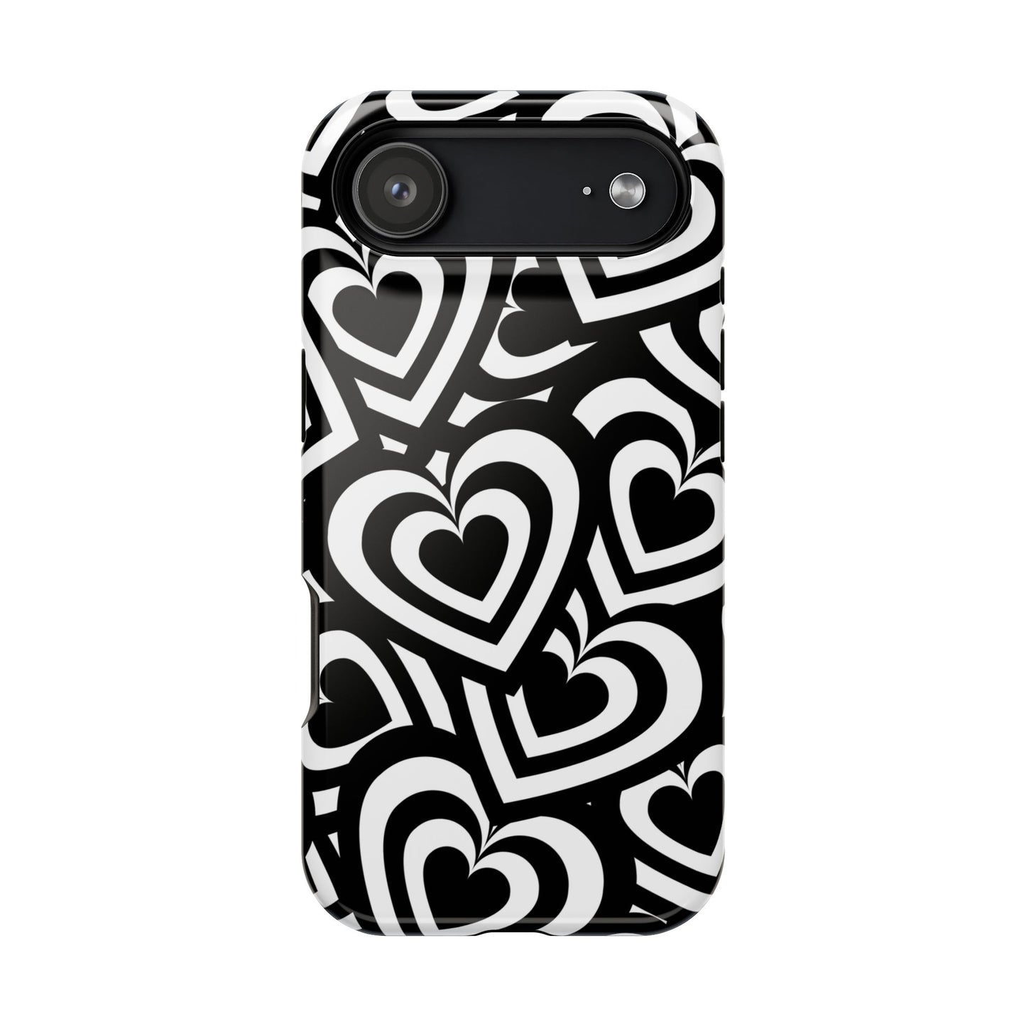 Black & White Hearts iPhone Case