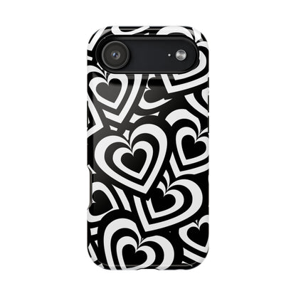 Black & White Hearts iPhone Case