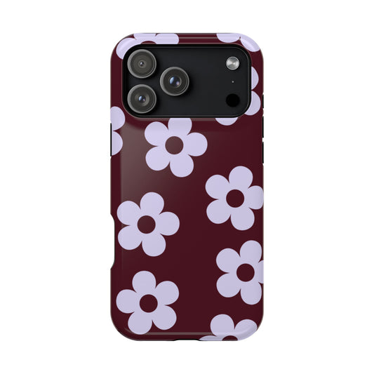 Burgundy Flowers iPhone Case