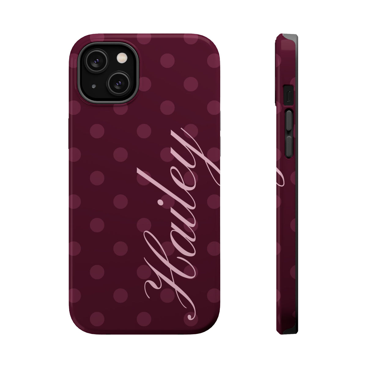 Custom Plum Polka Dots iPhone Case