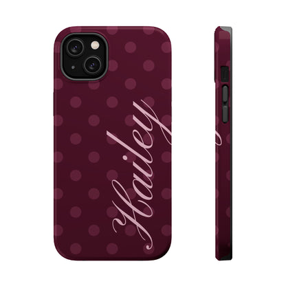 Custom Plum Polka Dots iPhone Case