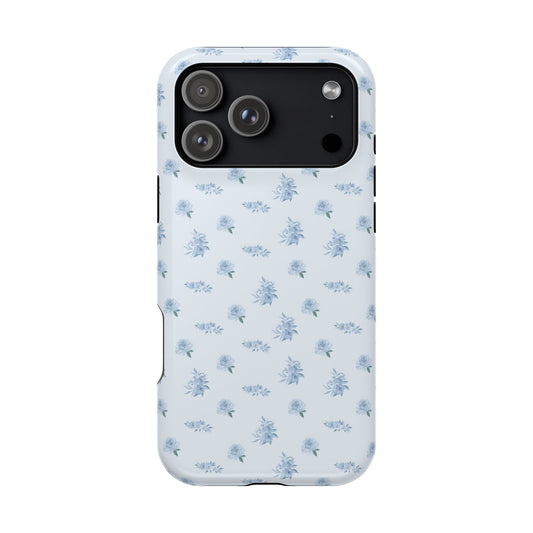 Blue Vintage Roses iPhone Case