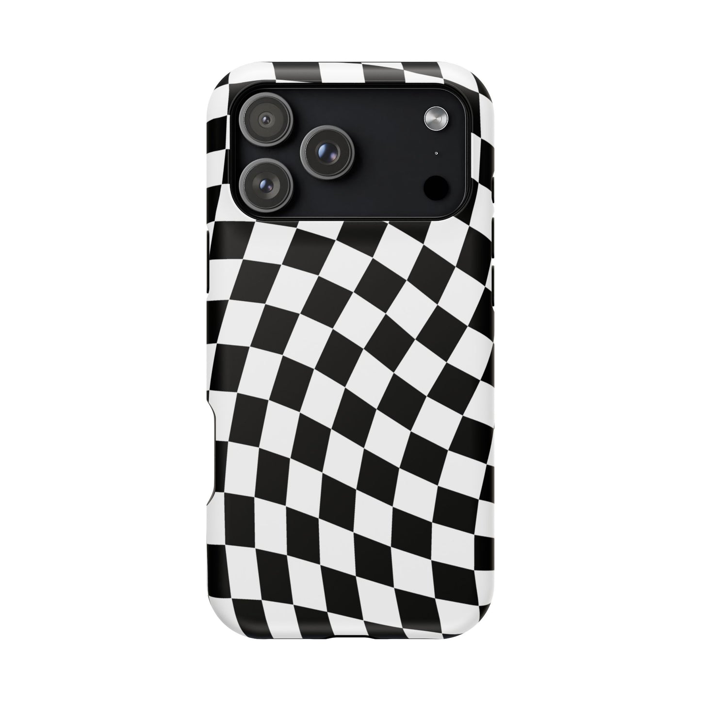 Black Wavy Checkered iPhone Case