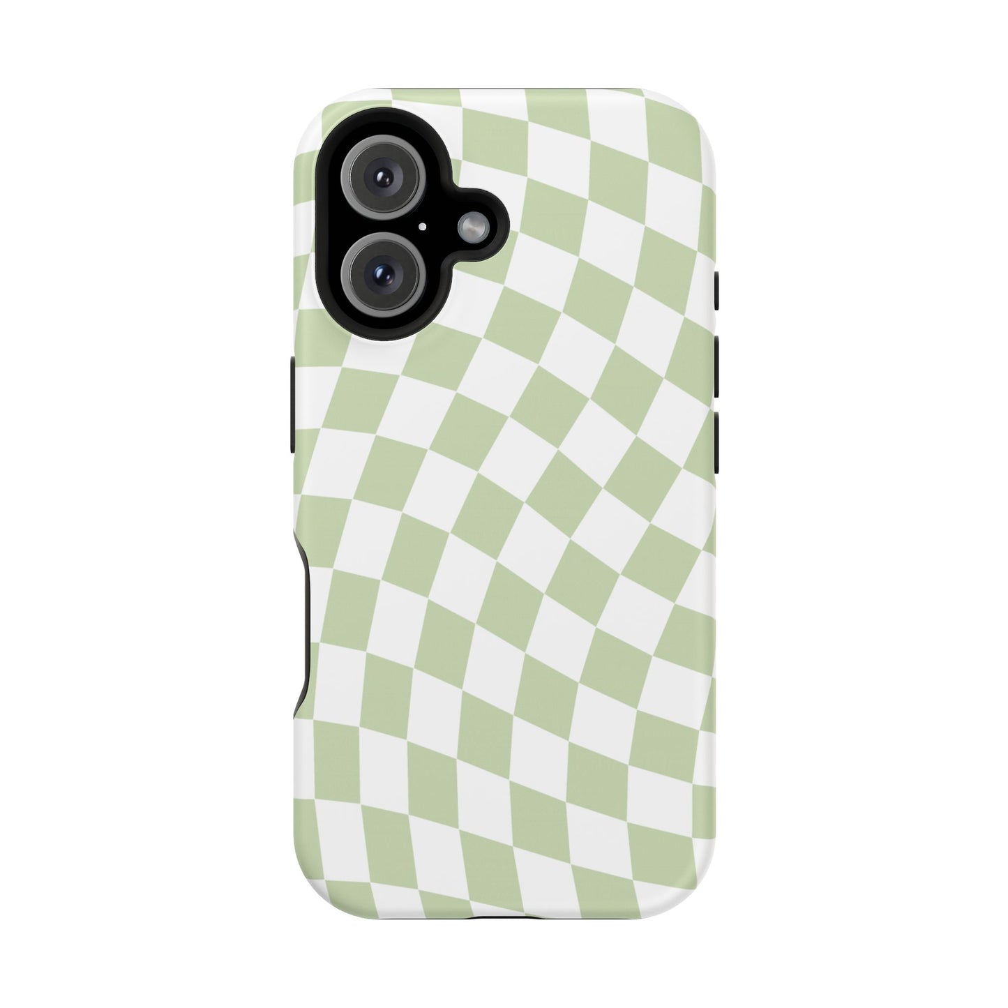 Light Green Wavy Checkered iPhone Case