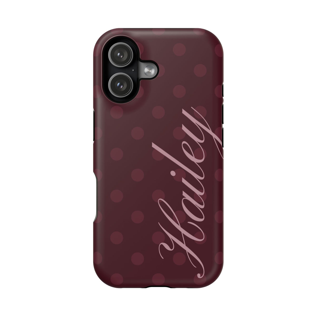 Custom Burgundy Polka Dots iPhone Case