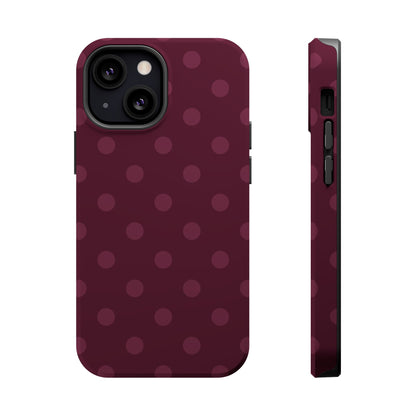 Plum Polka Dots iPhone Case