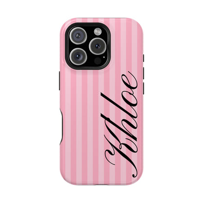 Personalized Bubblegum Stripes iPhone Case