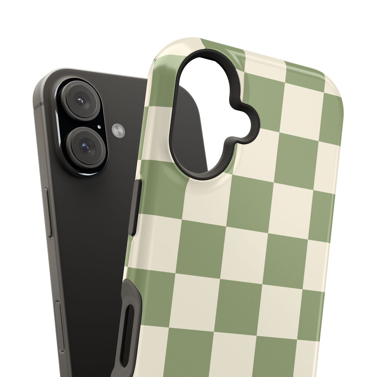 Green & Beige Checkered iPhone Case
