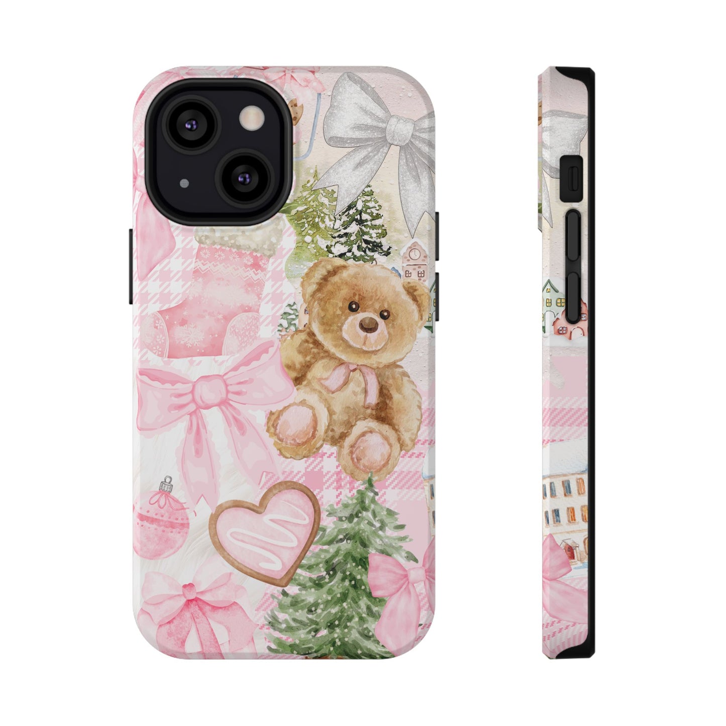 Pink Christmas Collage iPhone Case