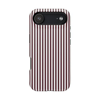 Burgundy Pinstripes iPhone Case