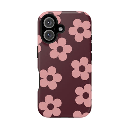 Burgundy & Pink Flowers iPhone Case