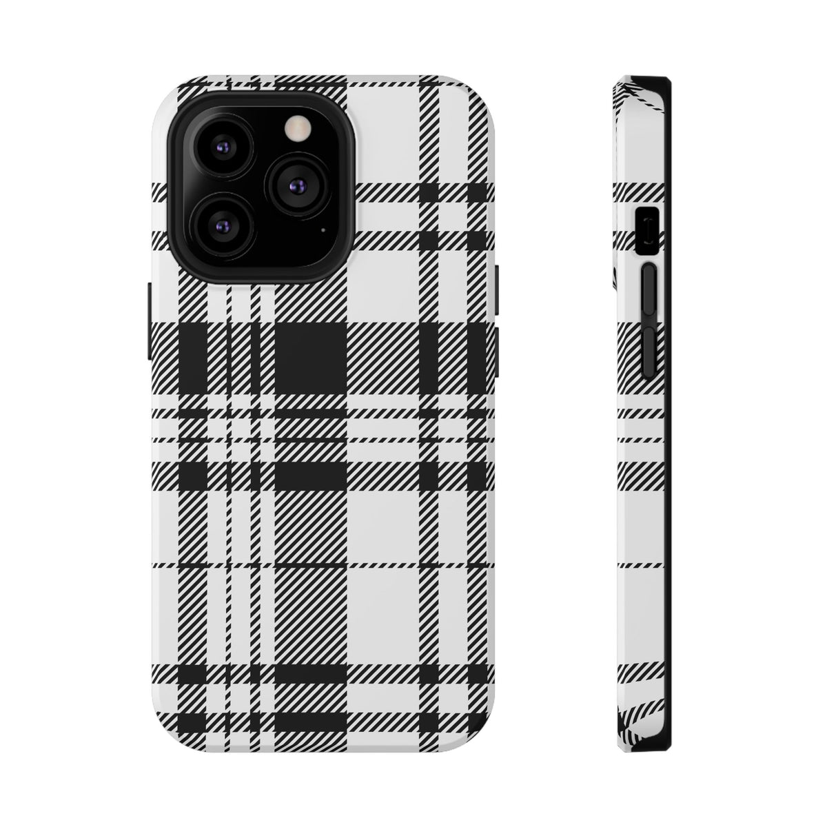 Black Plaid iPhone Case