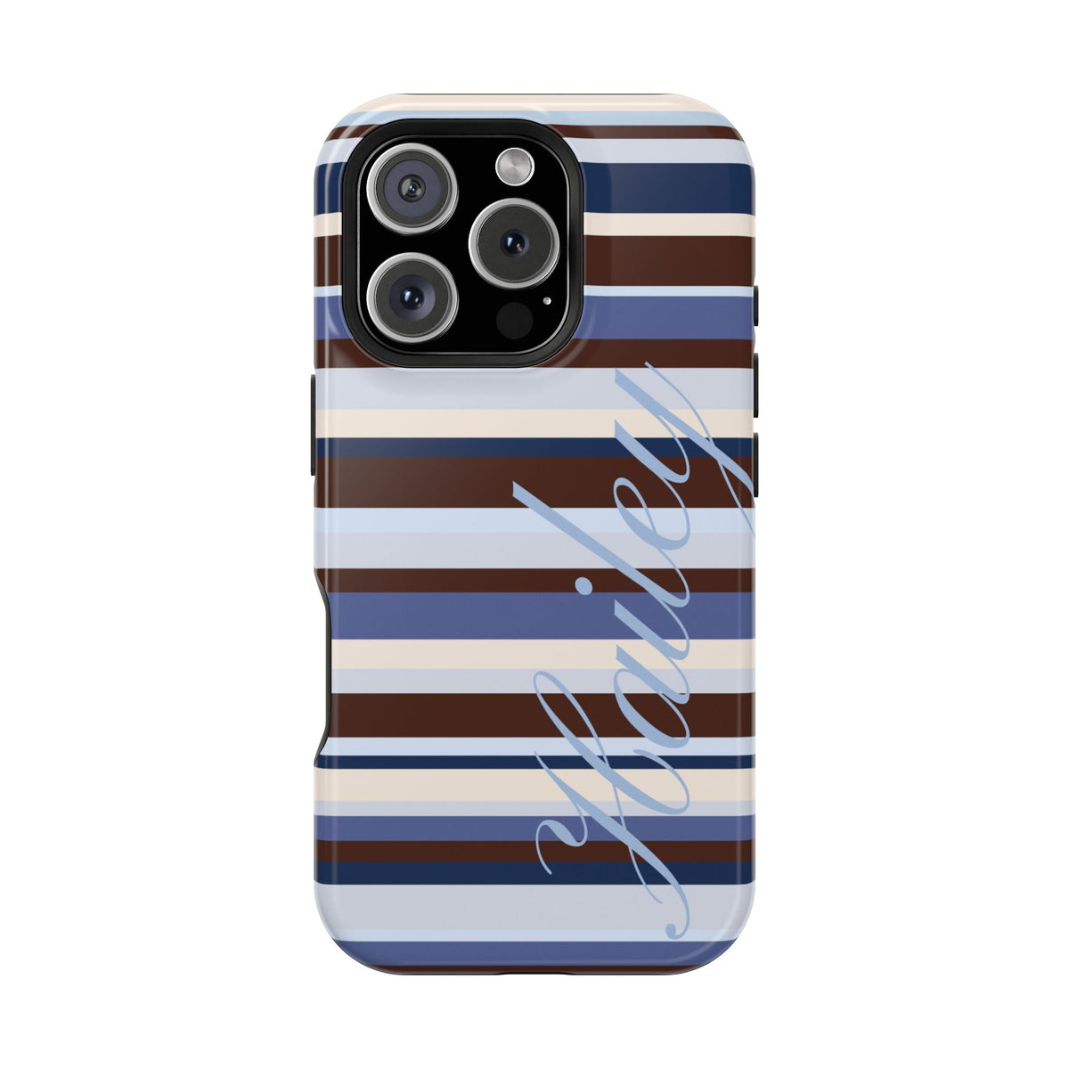 Custom Blueberry Mocha Stripes iPhone Case