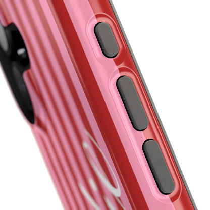 Personalized Cherry Blush Stripes iPhone Case