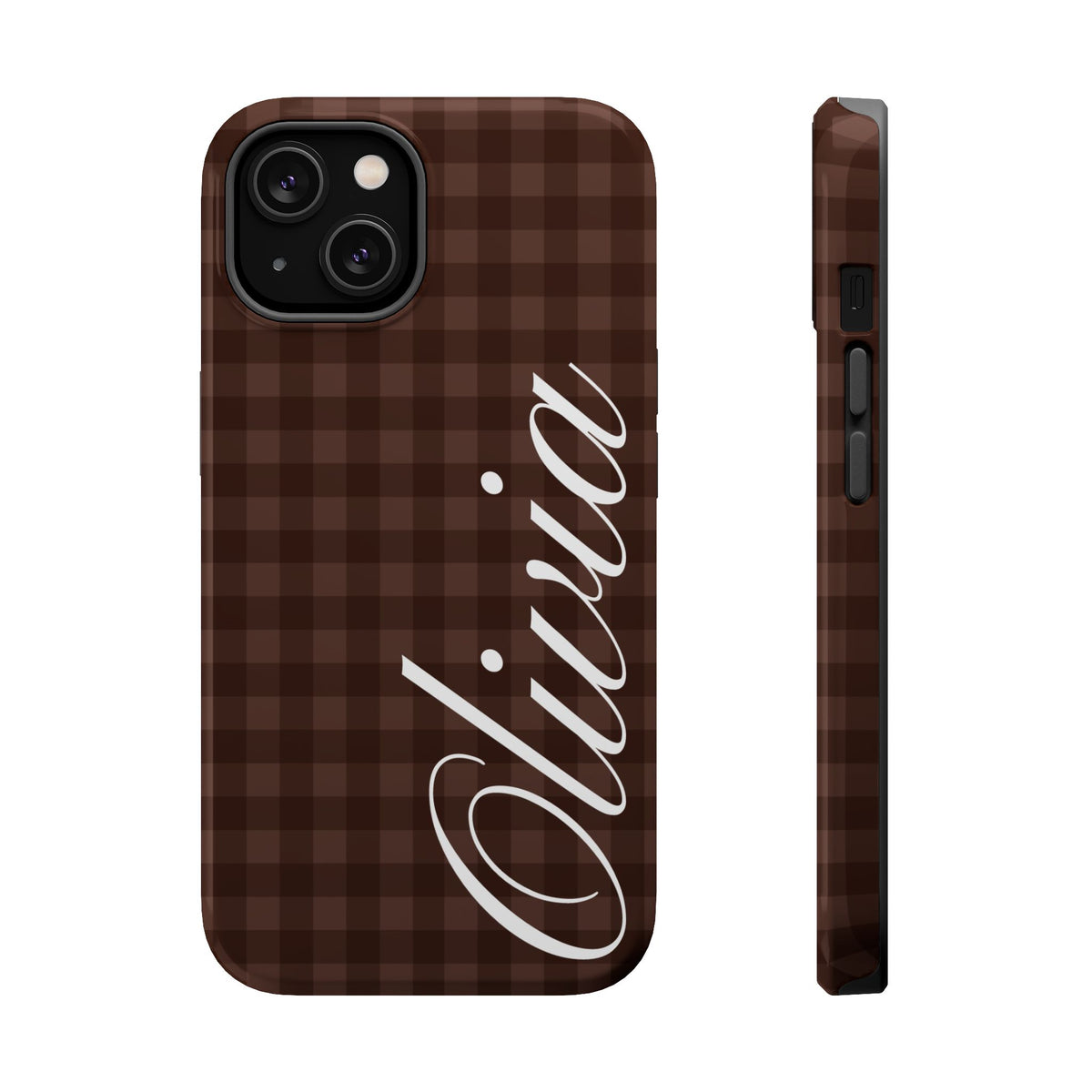 Custom Brown Gingham iPhone Case