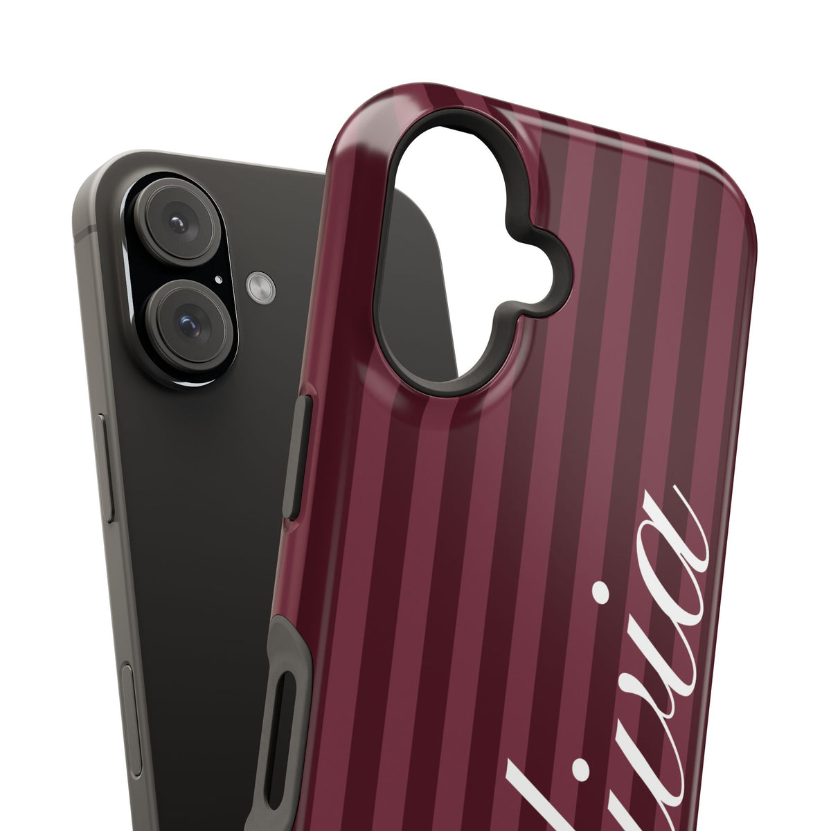 Custom Burgundy Stripes iPhone Case