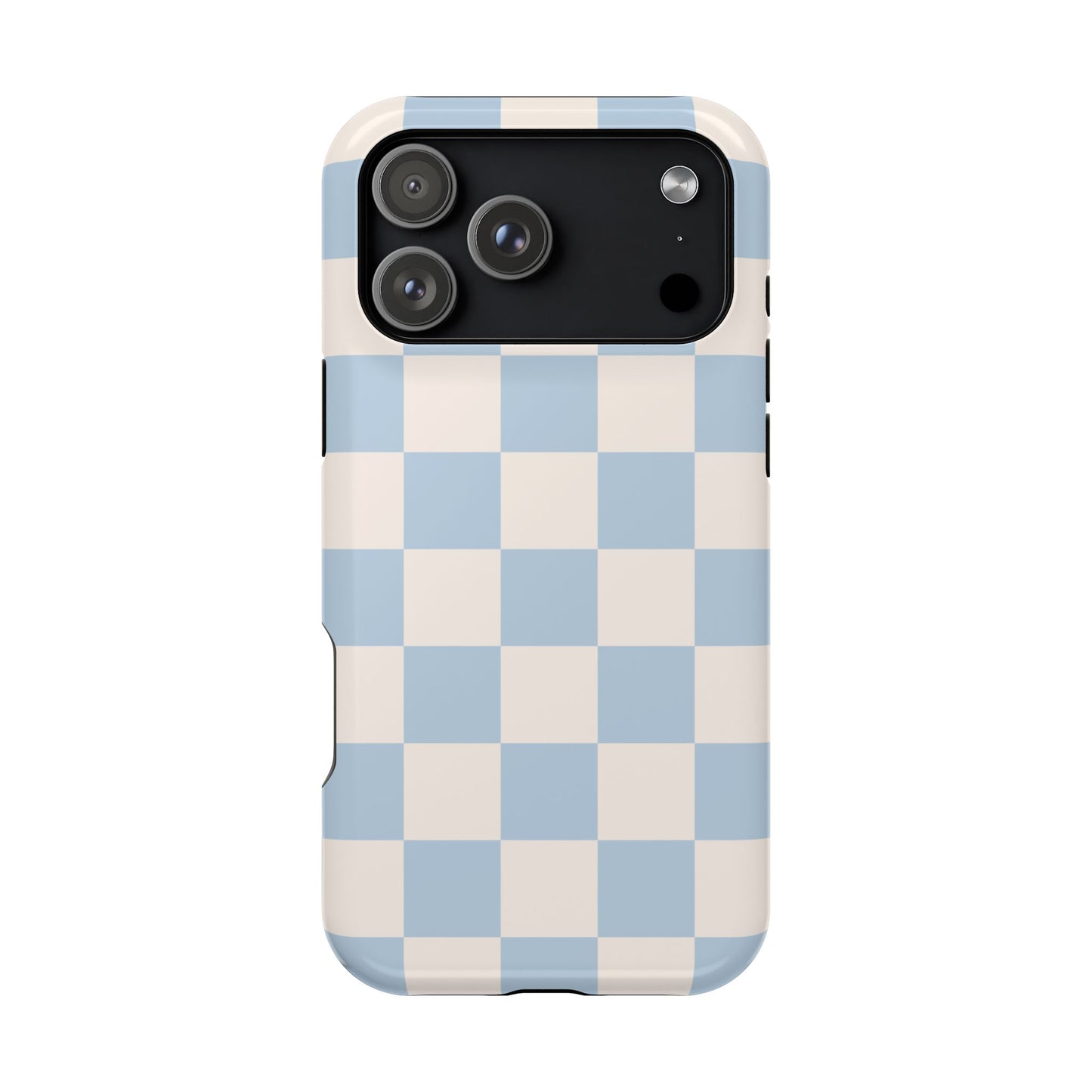 Light Blue & Beige Checkered iPhone Case